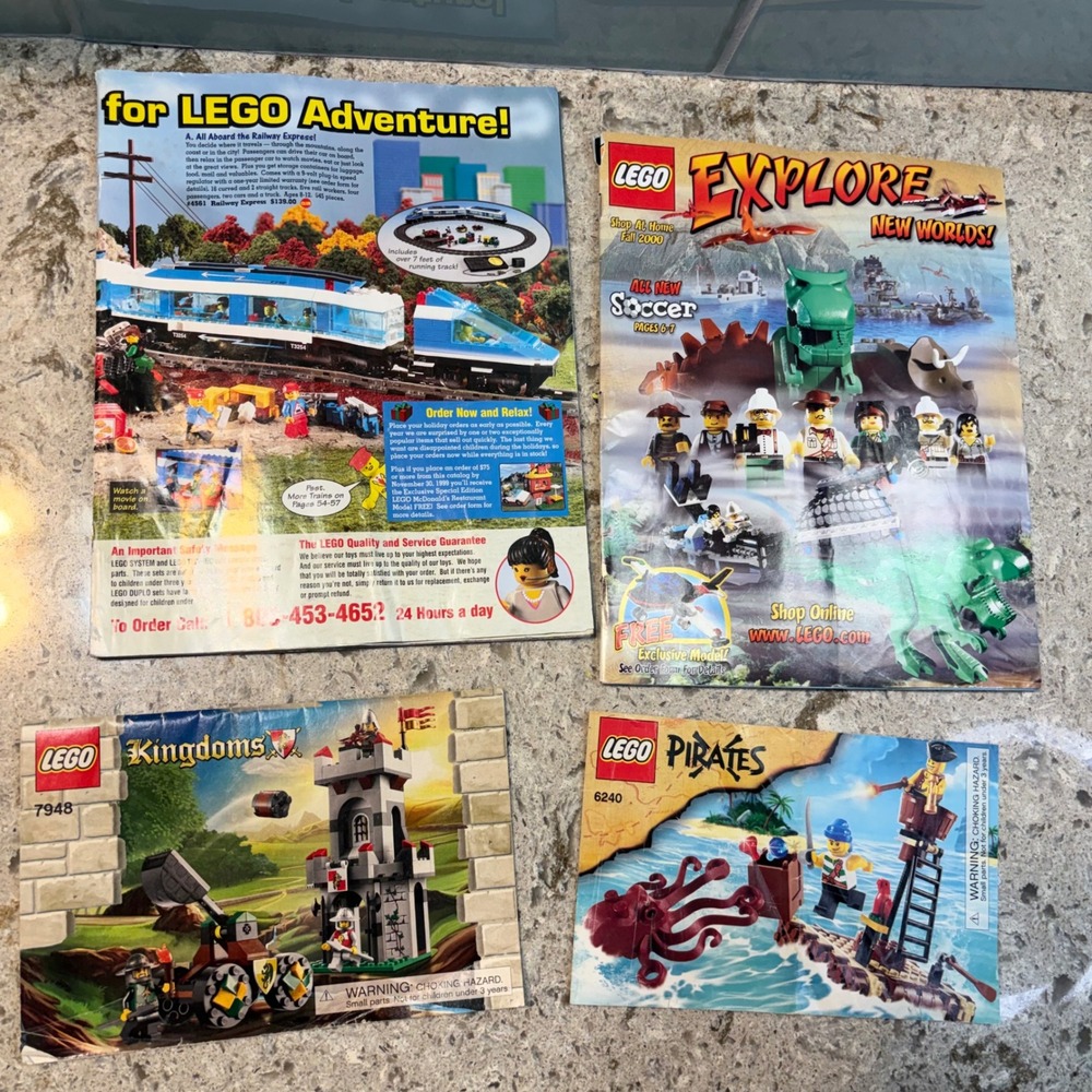Vintage LEGO Catalog Lot 1999 2000 Kingdoms 7948 Pirates 6240 Manual